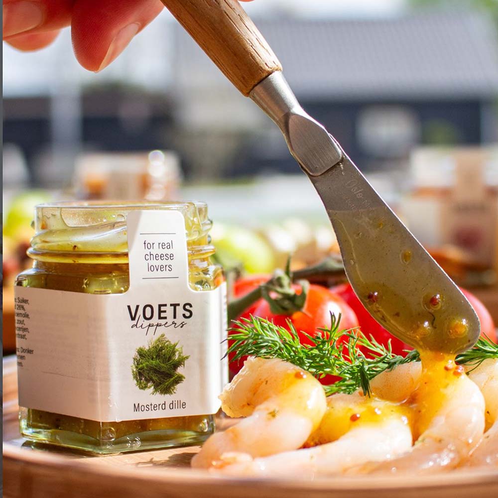 Mosterd Dille Saus bij kaasplank | Kaas & Borrelz
