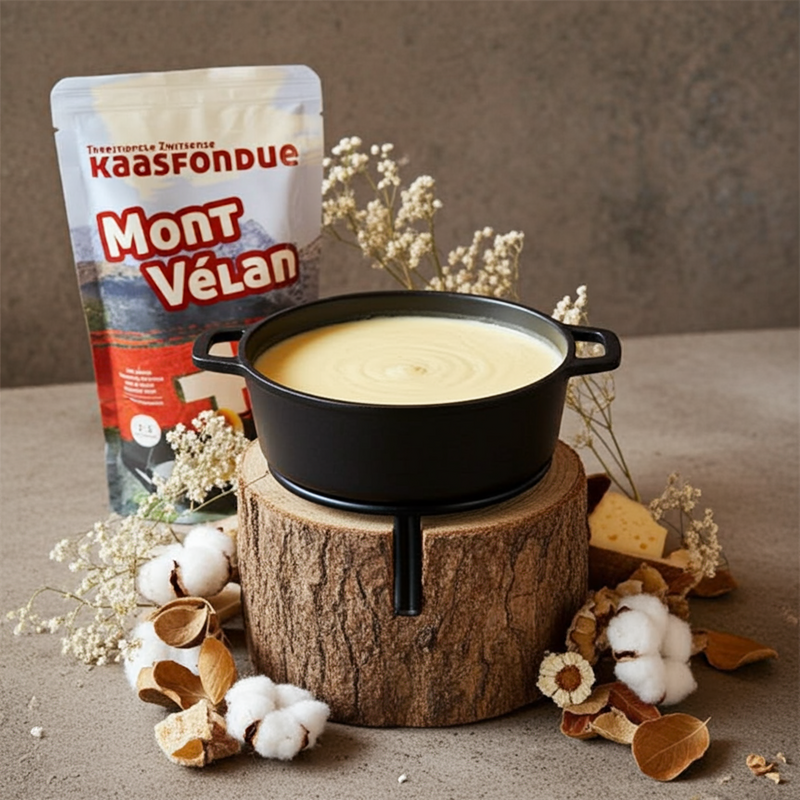 Mont Vélan kaasfondue in de fonduepan | Kaas & Borrelz