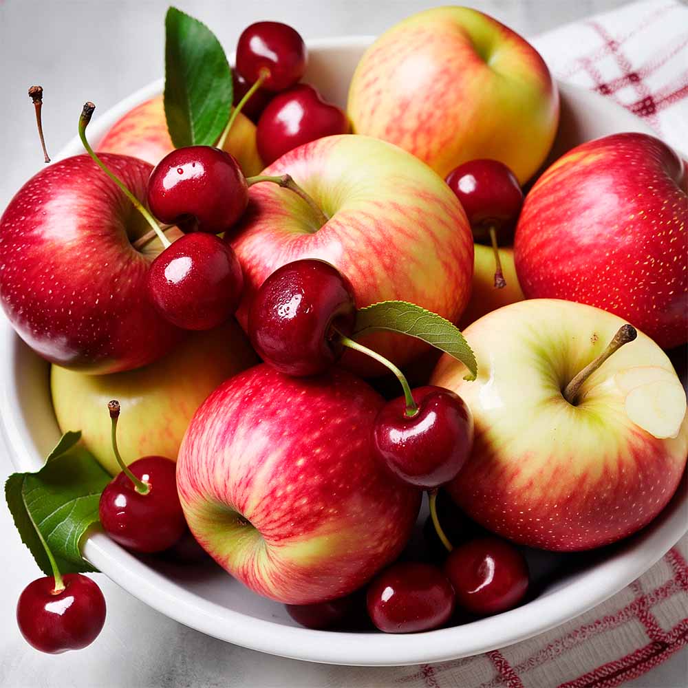 Appels en kersen vers fruit in schaal | Kaas & Borrelz