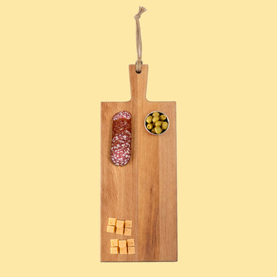 Beukenhouten borrelplank – houten borrelplank beukenhout met handvat, 49 en 69 cm | Kaas & Borrelz