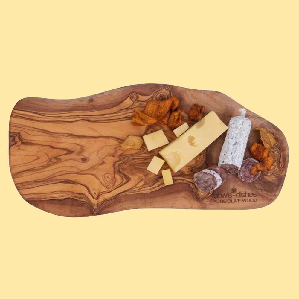 Olijfhouten borrelplank – olijfhouten borrelplank, close-up | Kaas & Borrelz